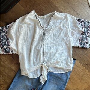 Womens embroiled linen top